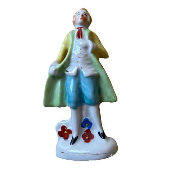 Vintage Made In Occupied Japan Porcelain Figurine 4” Colonial Victorian Man - Picture 1 of 6